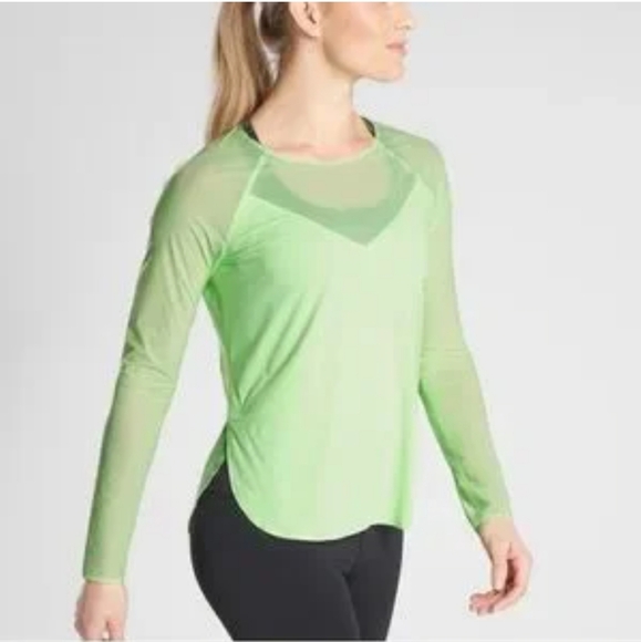Athleta Tops - Athleta Green Speedwork Top Mesh Lightweight Airflow Neon Green